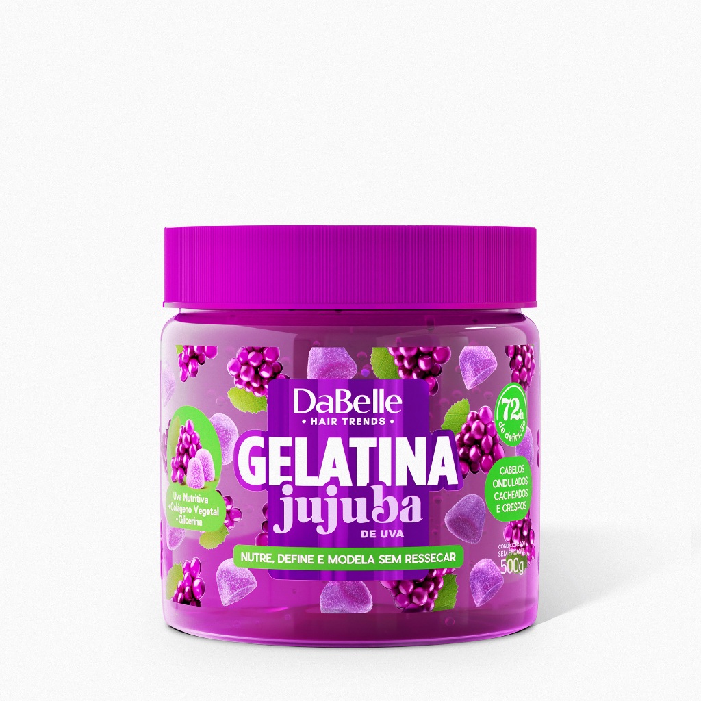 Gelatina Jujuba de Uva - DaBelle Hair 500g em Oferta na Shopee