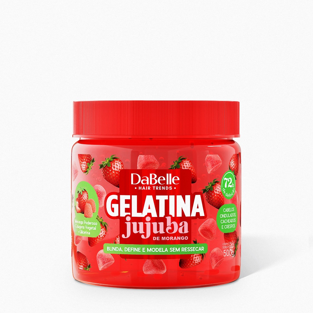 Gelatina Jujuba de Morango - DaBelle Hair 500g em Oferta na Shopee