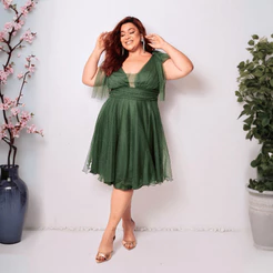 Vestido Feminino Curto Plus Size com Laço Elegante Festa Balada Casamento Formatura. ENVIO IMEDIATO