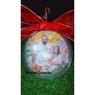 Bolinha personalizada Fotos com brilho para árvore de natal enfeite árvore de natal bolinha com foto lembrancinha