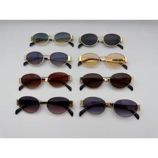 Óculos de sol ovais de metal com armação completa, adequados tanto para homens quanto para mulheres JK2425 em Oferta na Shopee