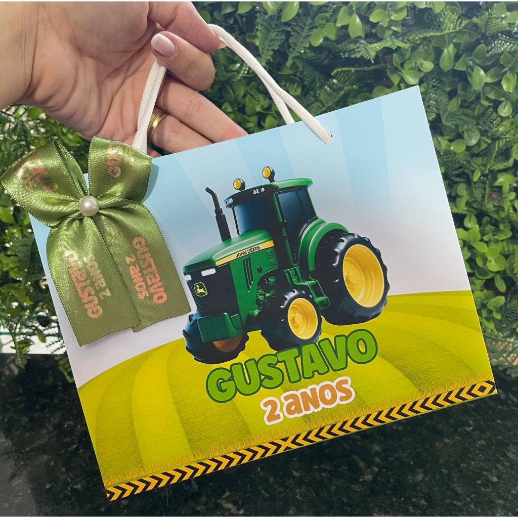 PEGUE E MONTE Sacolinha Surpresa Personalizada Trator | Lembrancinhas | Festa Aniversário | Lancheirinha