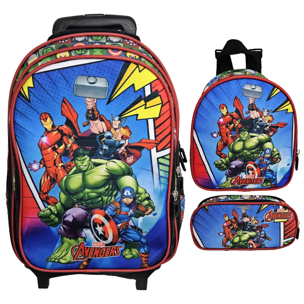 Kit Mochila Escolar Rodinha, Vingadores, Lancheira, Hulk em Oferta na Shopee