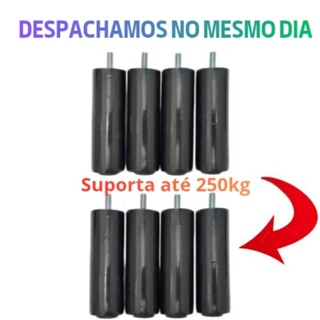 Pés Para Cama 12cm Preto Madeira Queen King Rosca Universal, Fácil Instalação em Oferta na Shopee
