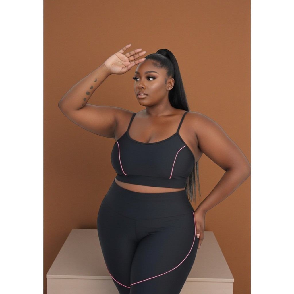 Conjunto Fitness Feminino Plus Size | Legging Cintura Alta com Zero Transparência Capricho Divino