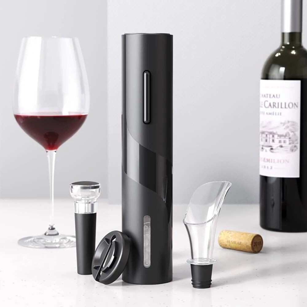 Kit Abridor de Vinho Elétrico SacaRolhas Automático Dosador Aerador Rolha a Vácuo Cortador Utensílios Doméstico Rápido
