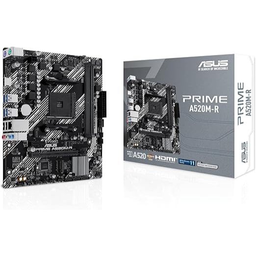 ASUS Placa-mãe Prime A520M-R AMD Ryzen AM4 mATX com suporte M.2, Realtek 1Gb Ethernet, HDMI, SATA 6Gbps, suporte USB 5Gb em Oferta na Shopee