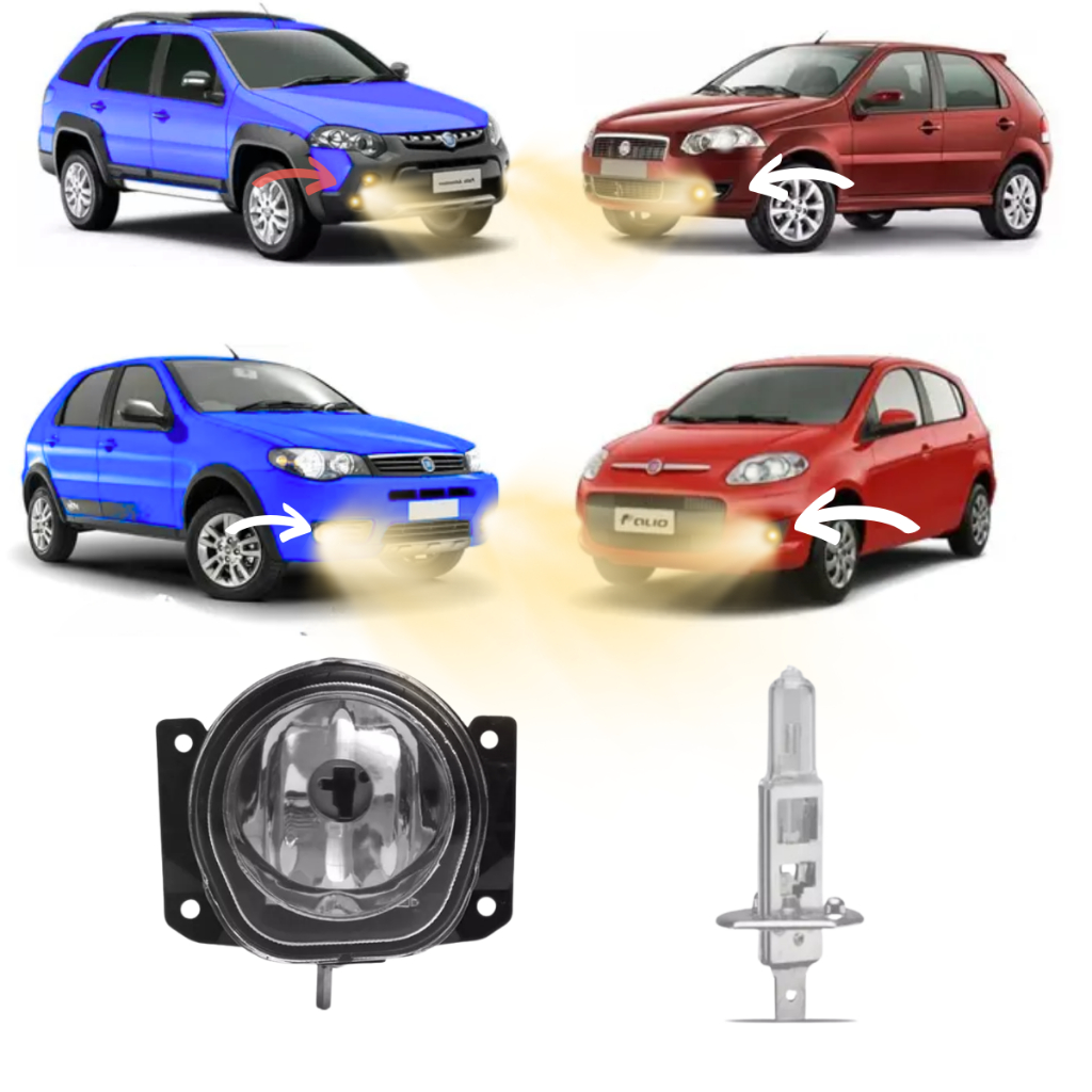 Farol de Milha Fiat Palio G2 G3 G4 G5 2001 a 2017 Fire Attractive Essence Sporting Weekend Todos