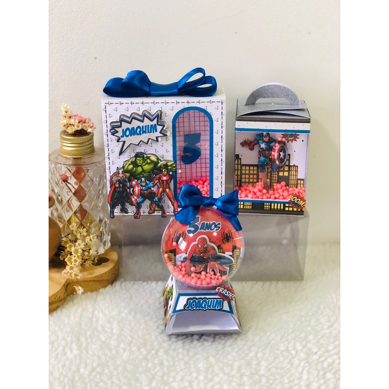 Kit Caixas Personalizadas Luxo/Lembrancinha Luxo Homem Aranha, Heróis. MONTAMOS NO TEMA DESEJADO.