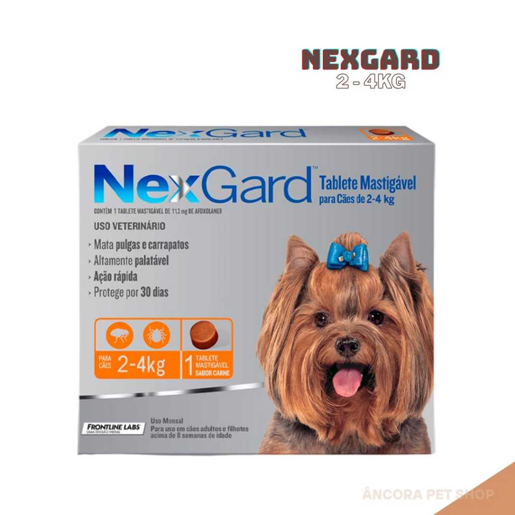Nexgard Antipulgas e Carrapatos Cães 2 - 4kg 1 comprimido em Oferta na Shopee