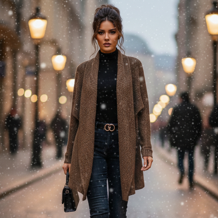 cardigã de lã elegante M, agasalho tricô preto com dourado M, cardigan em tricô com preto e dourado M (bazar)