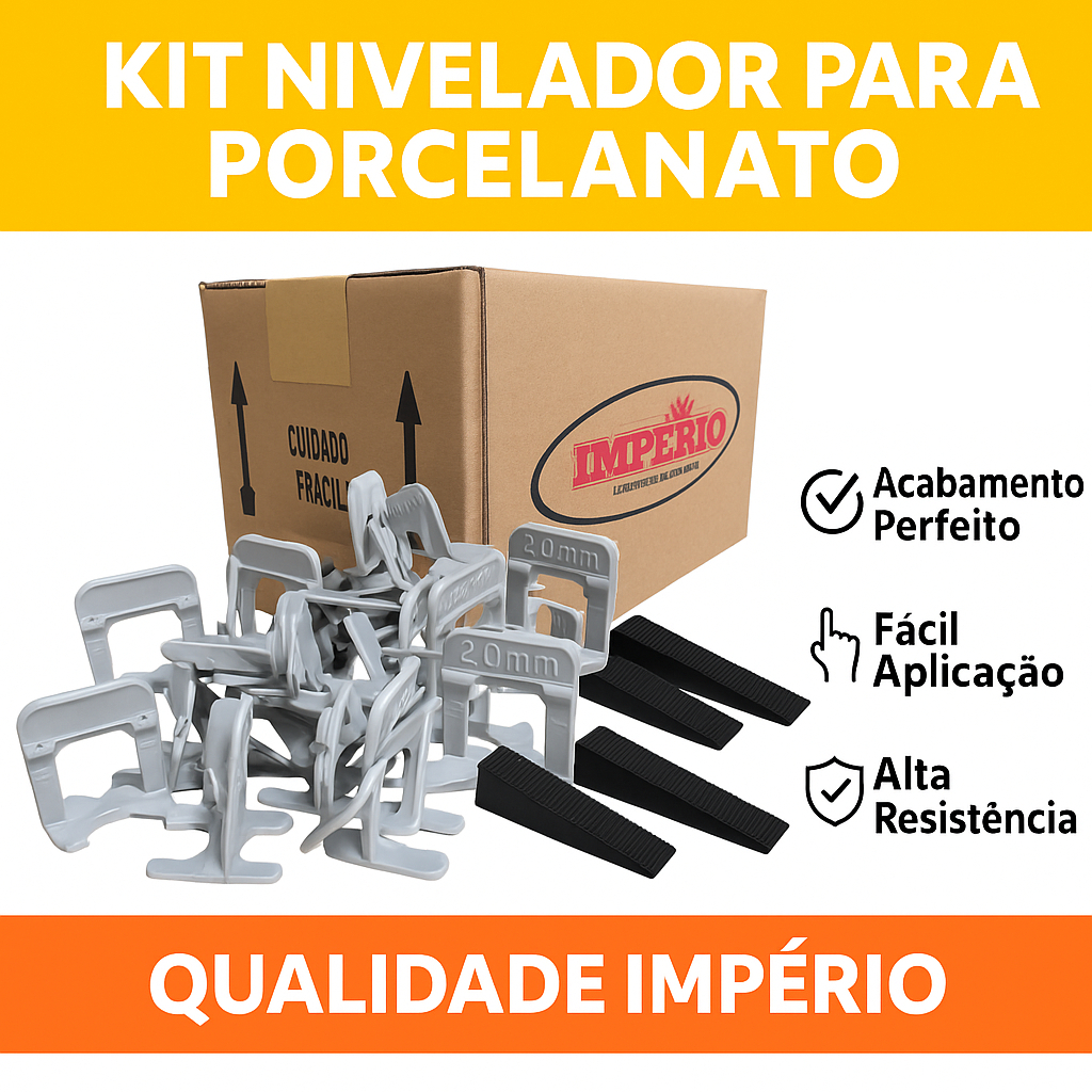 kit 1000 Espaçador 360 cunhas Nivelador para Piso Porcelanato Modelo Slim