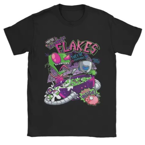 Camiseta Alien do Caos – Estilo Zim Invader, Humor Galáctico Flakes