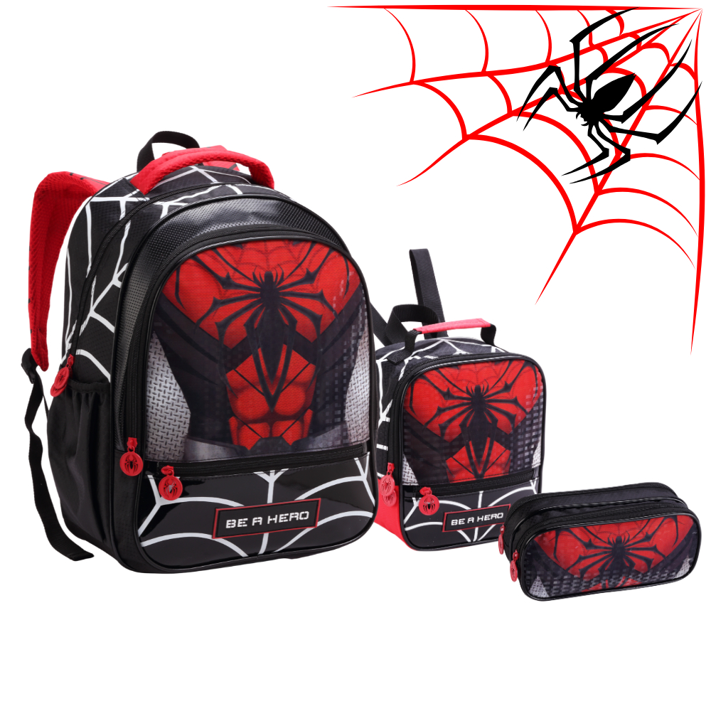 Mochila Infantil Masculina Spider-Aranha Dark 2026 Escolar Resistente Grande Lancheira Térmica e Estojo em Oferta na Shopee