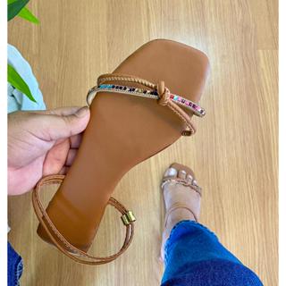 sandália feminina rasteirinha rastera strass tira sandalia femenina em Oferta na Shopee