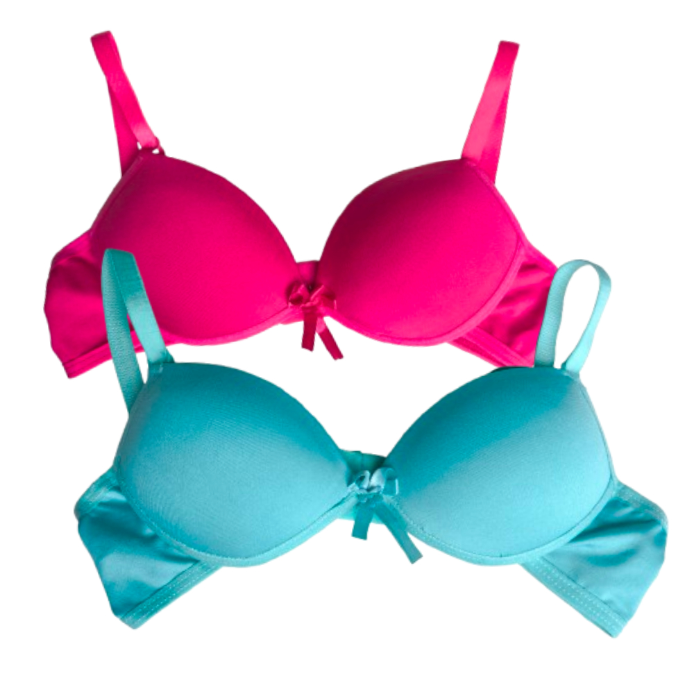 Kit 2 Sutiãs Menina Moça com Bojo Liso Sem Estampa 6 a 13 anos em Oferta na Shopee