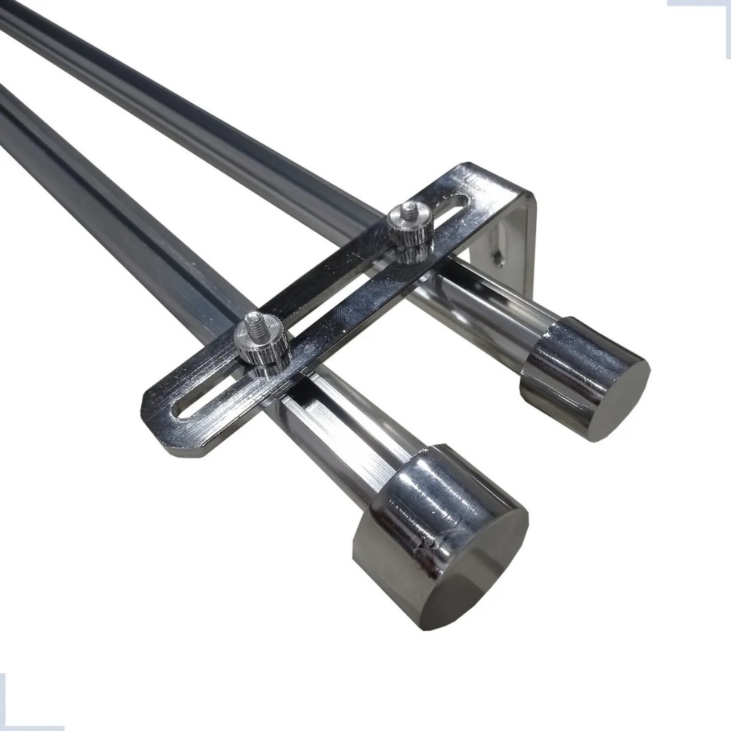 Kit Varão Duplo Deslizante Wave 28/19mm Dividido com Suporte de Alumínio em Oferta na Shopee