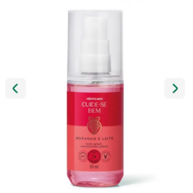 Body Splash Desodorante Colônia Cuide-se Bem Morango e Leite 60ml
