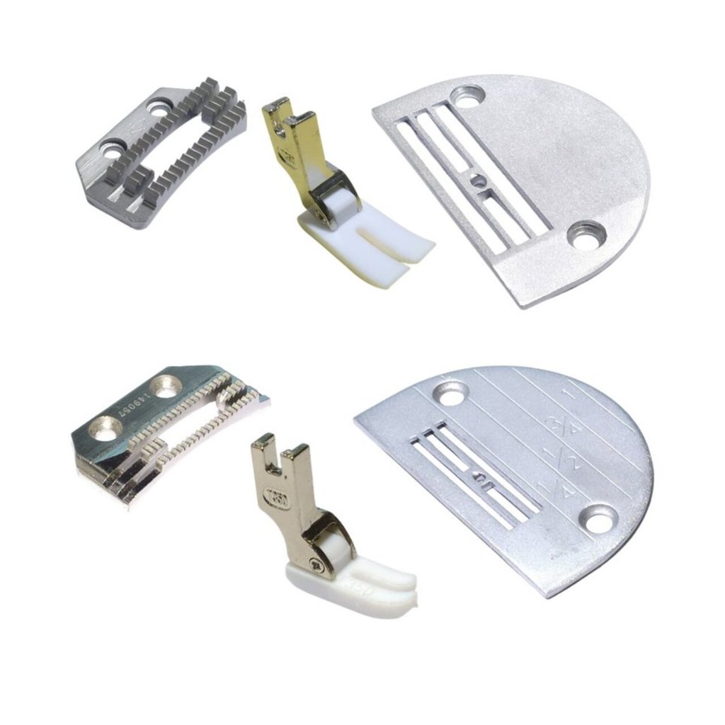 Calcador Chapa e Dente Costura Leve Pesada 4 Carreiras Reta Industrial