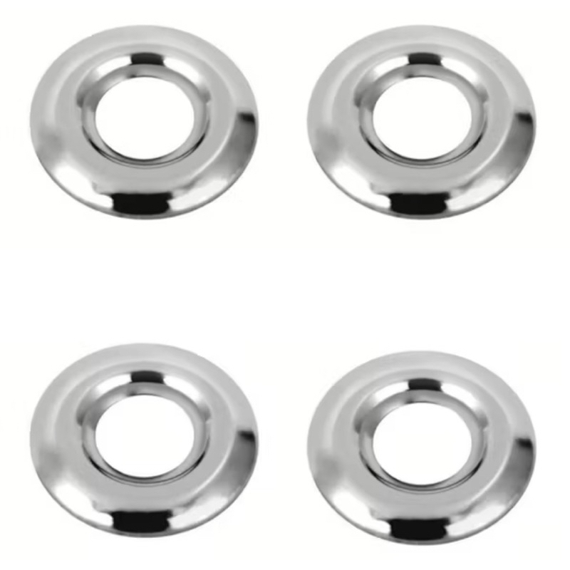 Canopla Kit Inox para Torneira ou Uso Geral – Embalagem com 4 Peças (com Insulfilme de Proteção e Centro Rebaixado)