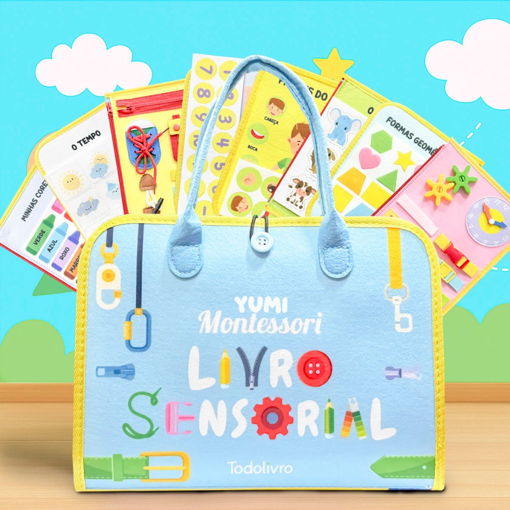 Livro Infantil Maleta Educativa Montessori - Brinquedo Sensorial Educativo Para Bebês e Crianças em Oferta na Shopee