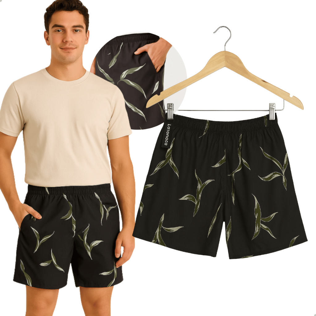 Bermuda Masculina Tactel Estampada com Elastano Confortavel Verão Praia Secagem Rapida