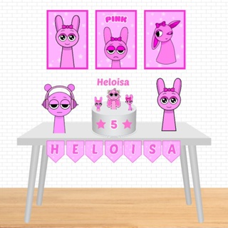 Kit Festa Só um Bolinho- Tema Sprunki Pink - Decoração aniversário infantil em Oferta na Shopee