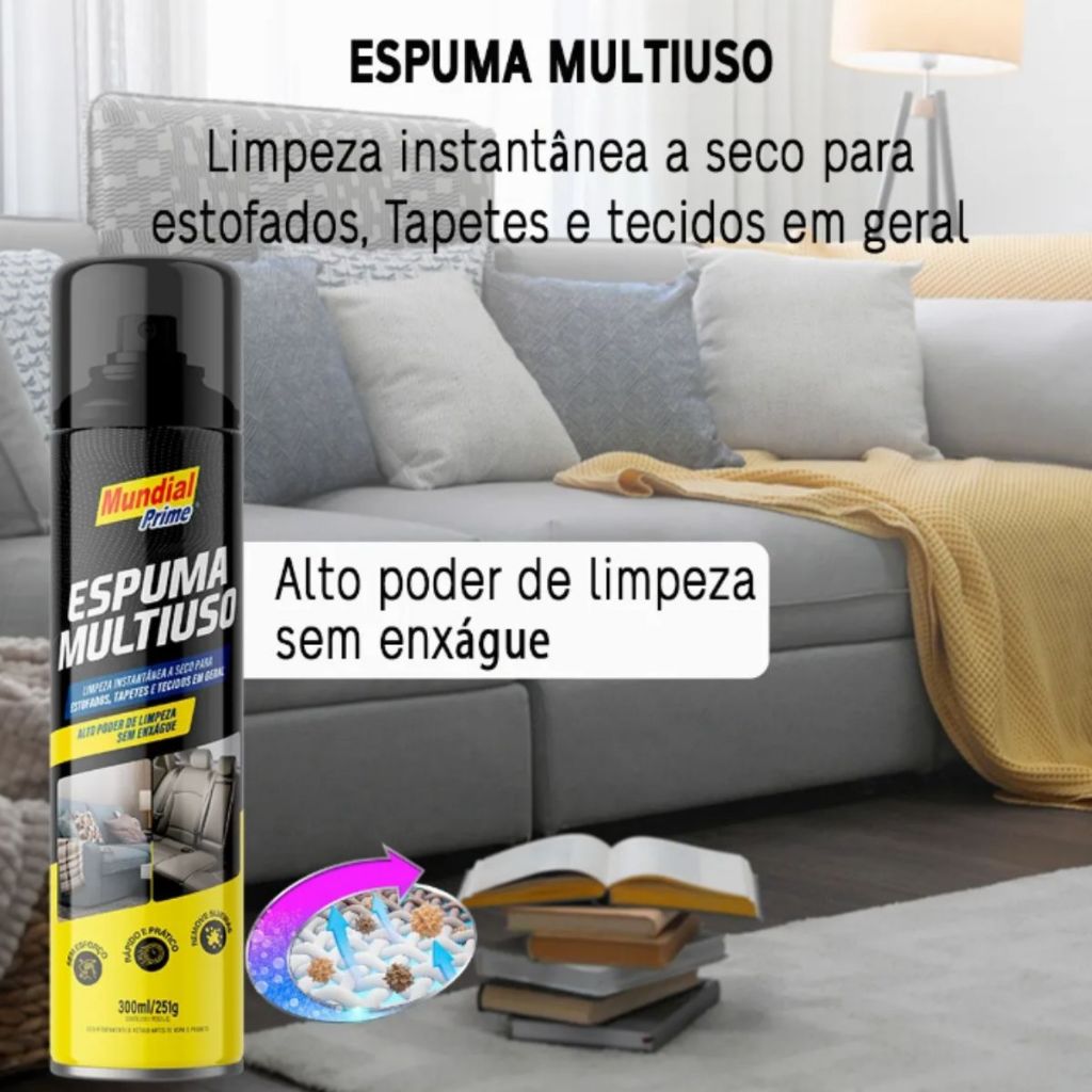 ESPUMA MULTIUSO  A SECO LAVANDA MUNDIAL PRIME 300ML/251G