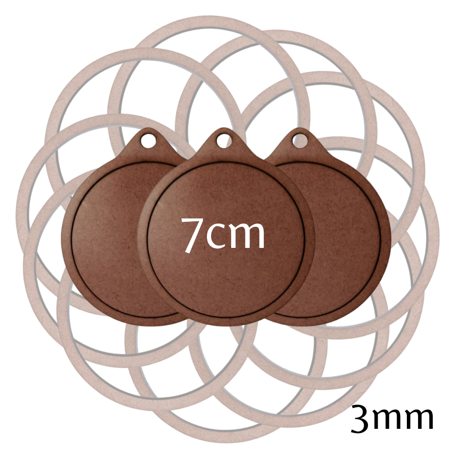 Bastidor Bastidores Redondos 7cm Pingente Colar Chaveiro apliques mdf — imagem 2 de 2