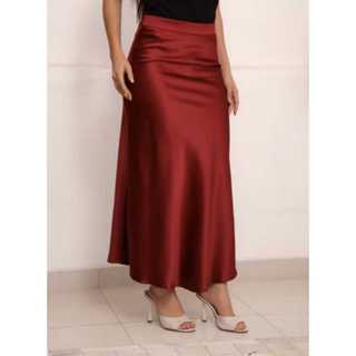 Saia acetinada  Cetin sólido longa  modelagem sereia em Oferta na Shopee