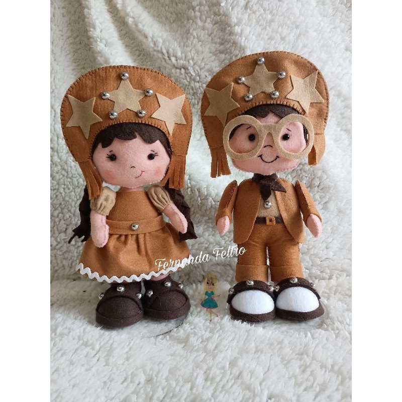 Maria bonita e Lampião de feltro
