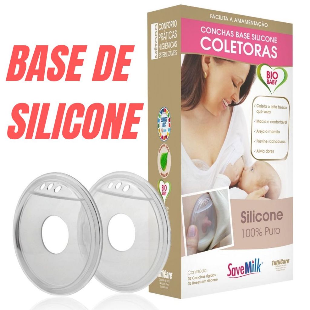 CONCHA COLETORA DE LEITE MATERNO - AMAMENTAÇÃO - BASE DE SILICONE - 2 CONCHAS em Oferta na Shopee