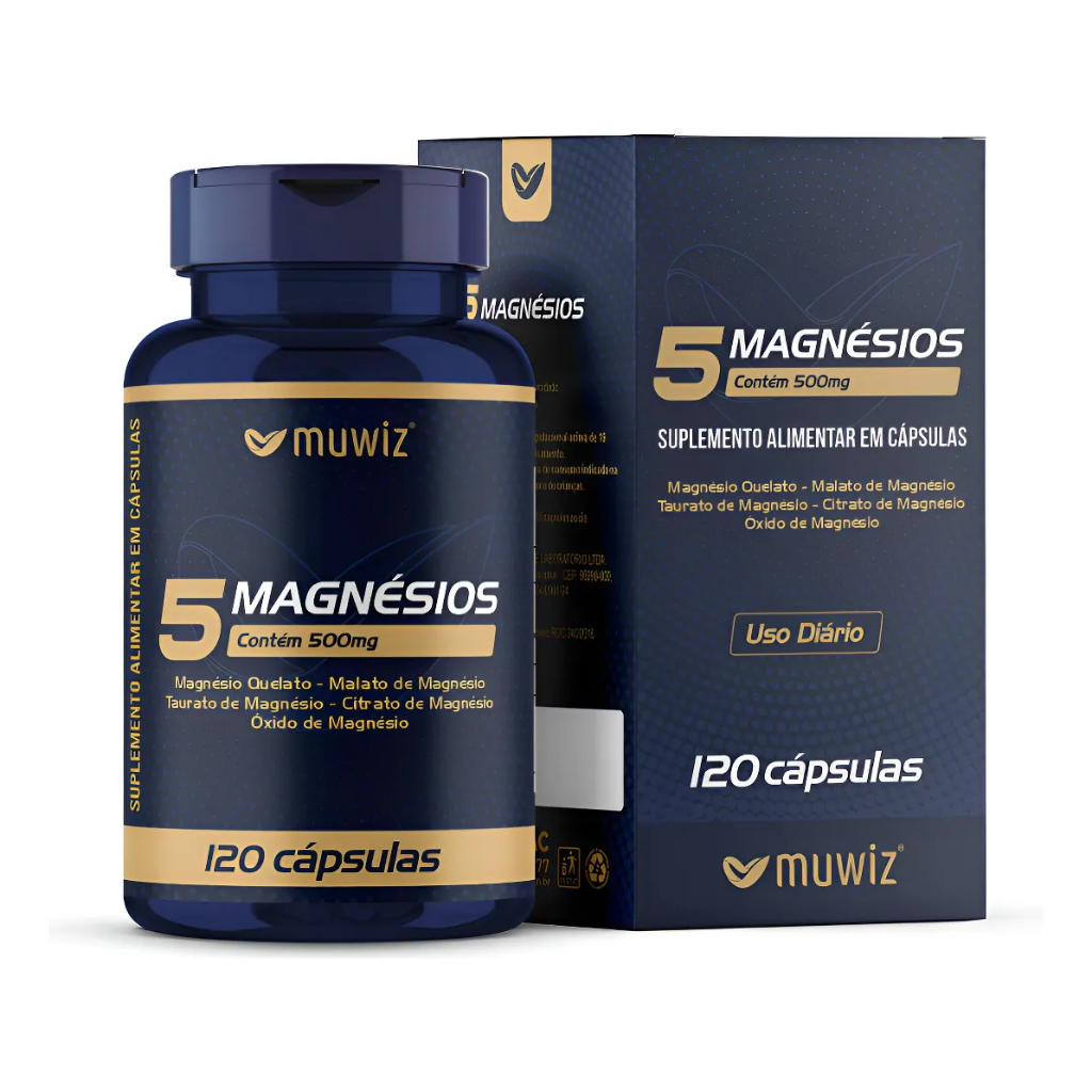 5 Magnésios 120 Cápsulas 500mg - Muwiz em Oferta na Shopee
