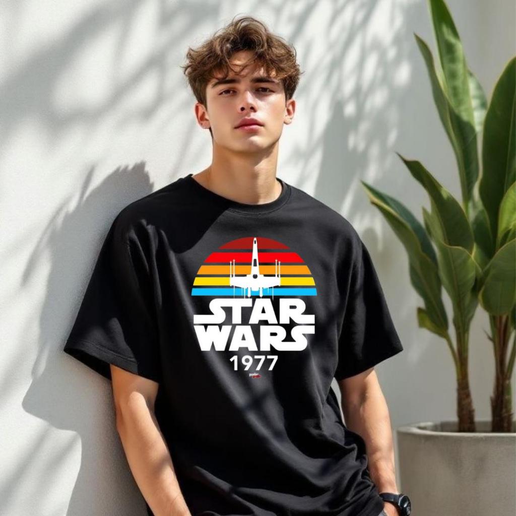 Camiseta Star Wars 1977 Camisa Retrô Estampada Unissex 100% Algodão Lançamento
