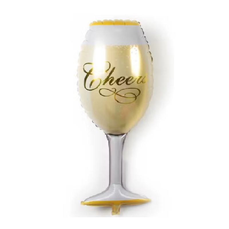 BALÃO TAÇA DE CHAMPANHE | ESPUMANTE | CHAMPAGNE | 80CM | DECORAÇÃO DE FESTA | ANO NOVO | NATAL | BEXIGA | INFLÁVEL