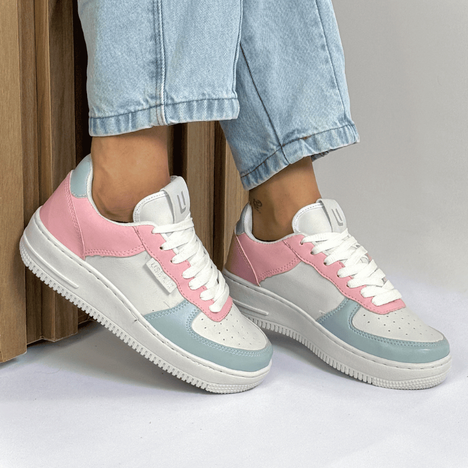 Tênis Casual Feminino Estiloso Moderno Elegante Confortável Macio Academia Passeio Dia a Dia