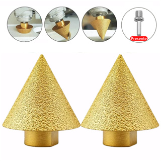 2 peças Broca de chanfrar diamante serra de furo cerâmico rosqueada M14 50mm moagem de chanfradura cônica Ferramenta em Oferta na Shopee