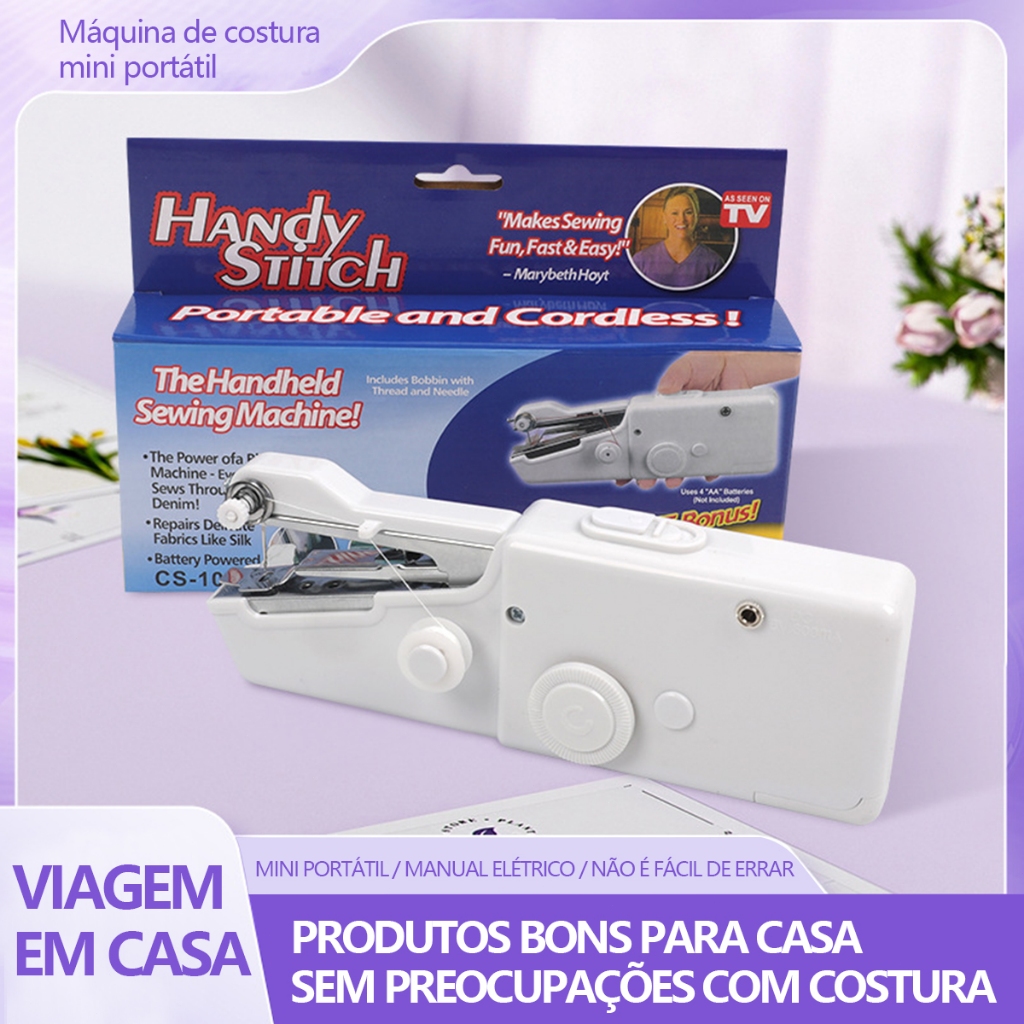 Mini Máquina de Costura Portátil e Sem Fio — Prática, Rápida e Fácil para Roupas e Tecidos