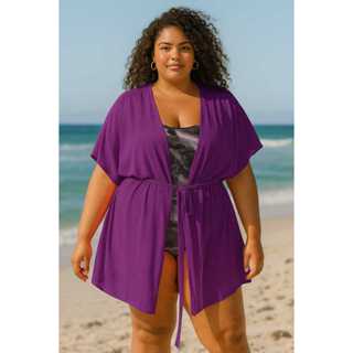 Saida de Praia Plus Size Curta Kimono Moda Feminina Estilo Vestido em Oferta na Shopee