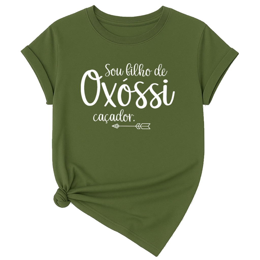 T-shirt Feminina Camiseta Camisa Roupa Casual Leve Confortavel Sou Filho De Oxóssi Caçador Umbanda em Oferta na Shopee