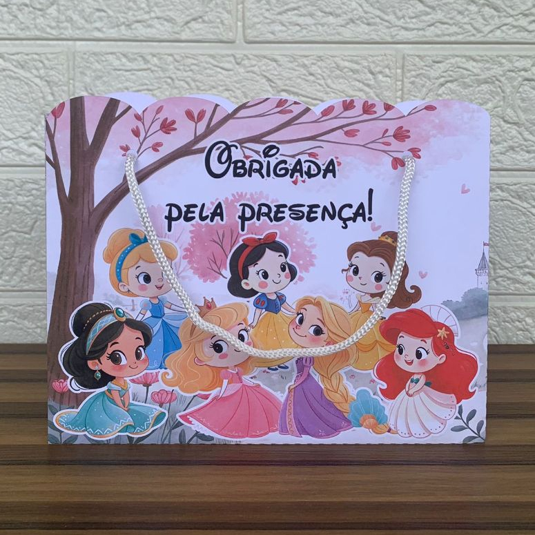 Kit Sacolinhas Personalizadas para Festa Princesas Cut - Monte em casa