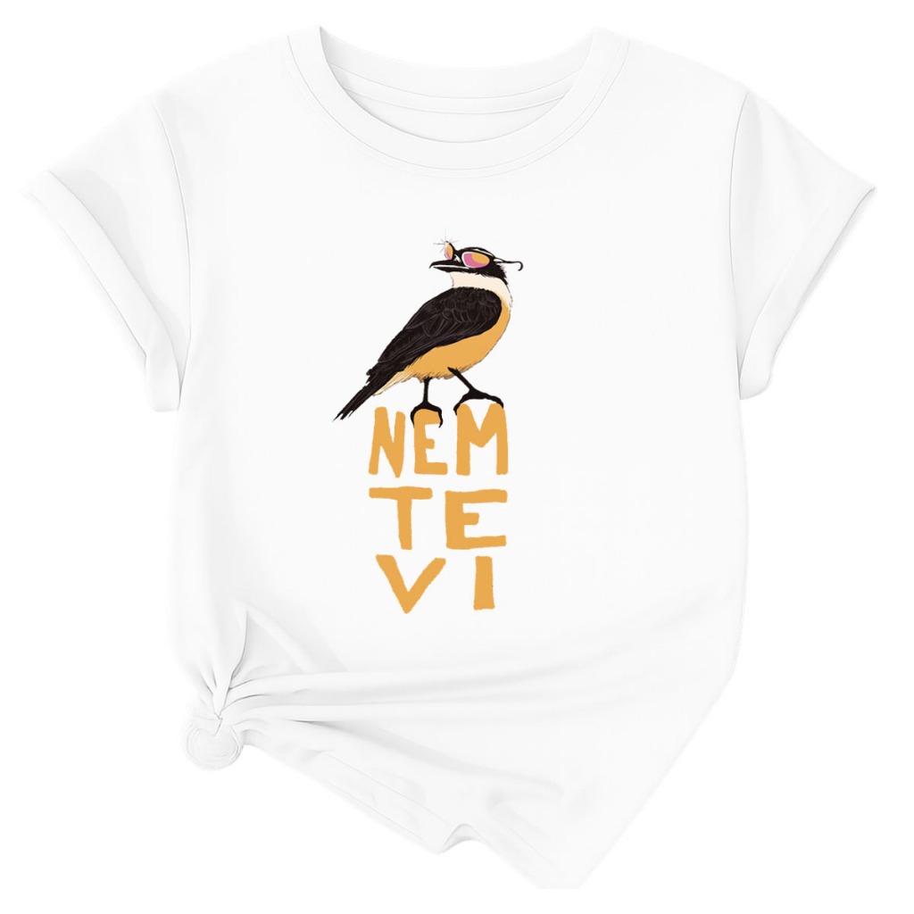T-shirt Feminina Camiseta Camisa Roupa Casual Leve Confortavel Nem Te Vi Frase Passarinho Engraçado