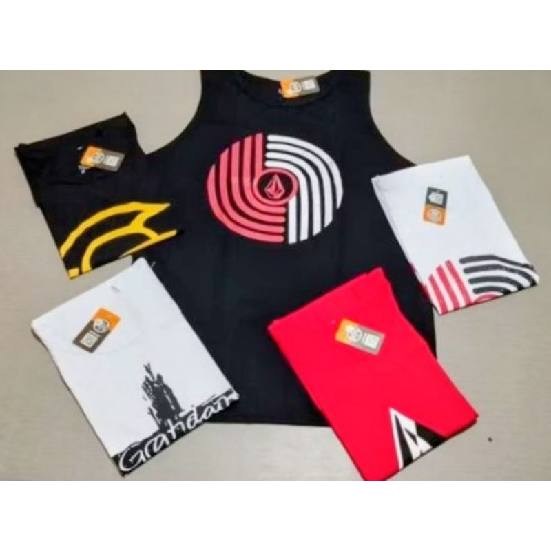 Kit 03 Camiseta Regata Masculina Estampada Algodão Praia Verão Estilo Casual