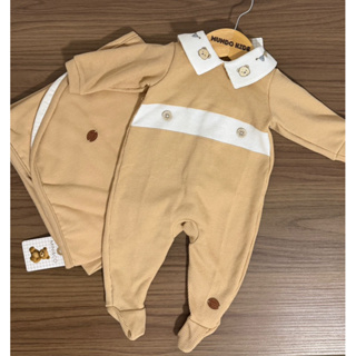 Macacão Saída Maternidade + Manta em Tricot Mini&Co Bebê Menino em Oferta na Shopee