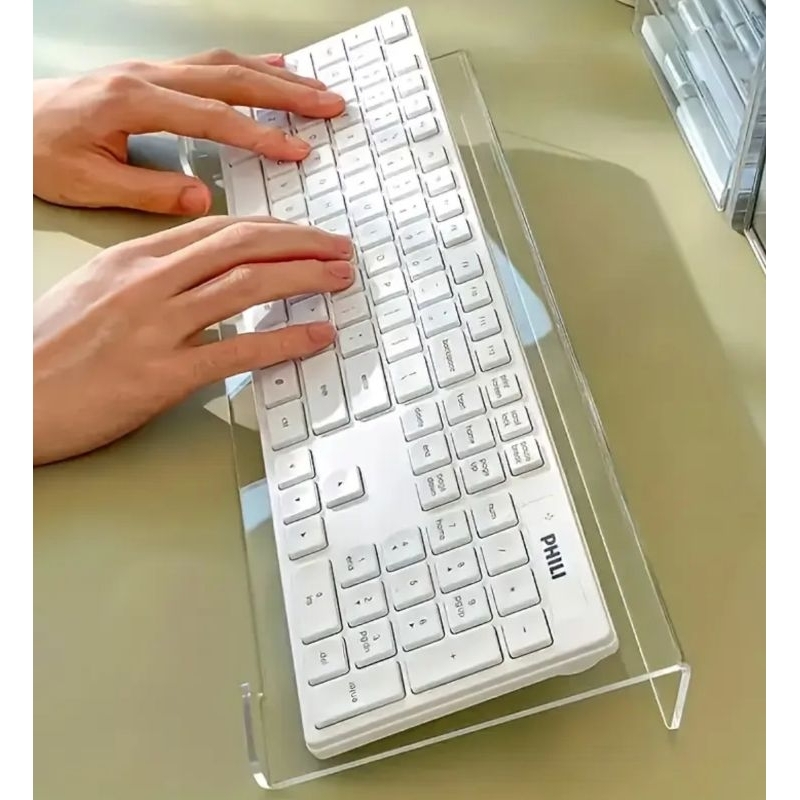 Apoio , Suporte em acrílico para teclado - 44x13x08.