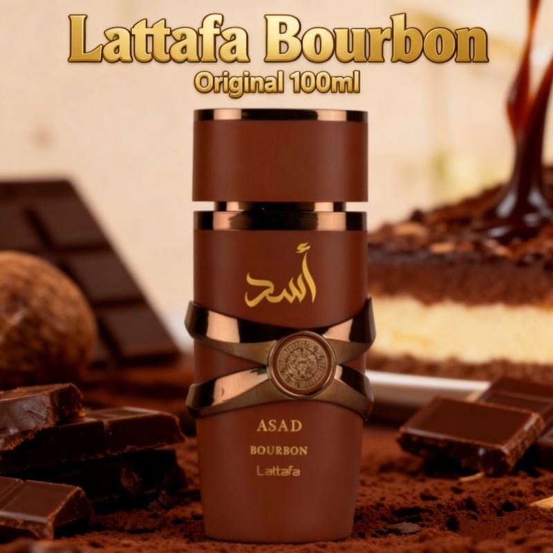 Perfume Lattafa Árabe Asad Bourbon Eau de Parfum Masculino EDP - 100ml Original