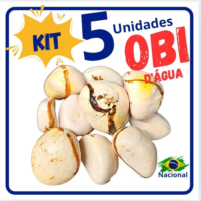 Obi Branco Natural Obi D'água Uso Religioso e Espiritual kit com 5 unidades em Oferta na Shopee