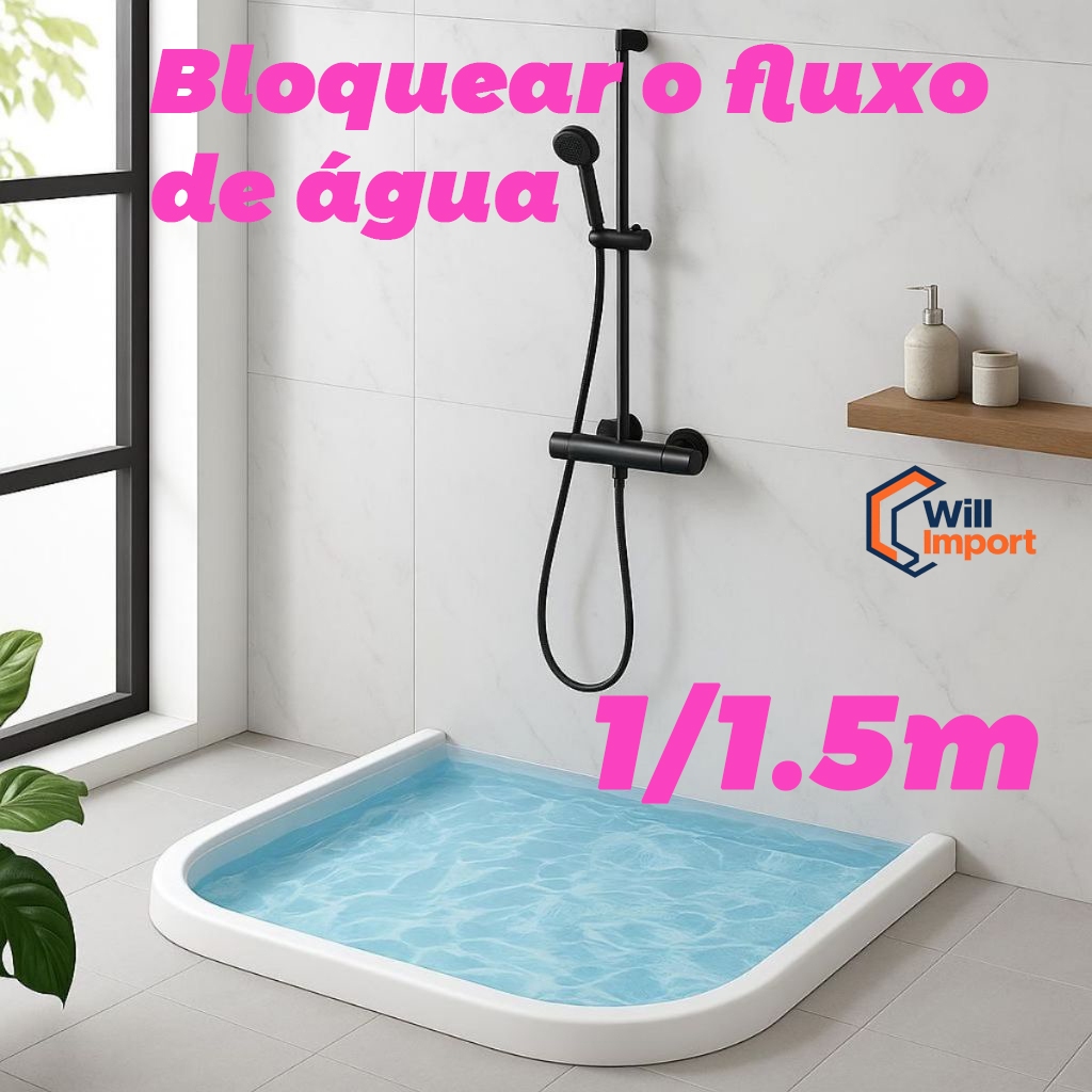 Barreira de Agua Retenção em Silicone Vedação Area Molhada Banheiro Box Lavanderia dupla face