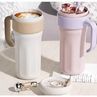 Copo térmico com Canudo de Inox 1200ml Com Alça Isolamento Térmico Academia com tampa 2 funções em Oferta na Shopee