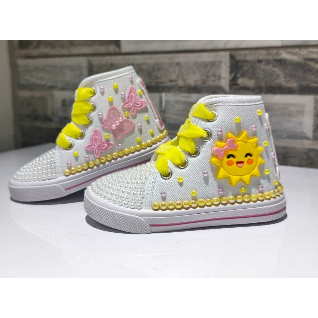 Tenis Infatil Personalizado Cano Alto Modelo Raio De Sol